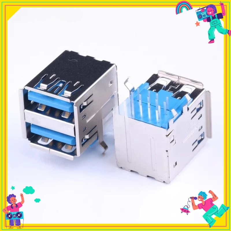 5PCS/Lot  GSB3115371F1HR New Sunken Double-layer USB3.0 * 2 A-type Female Socket Interface Socket Connector