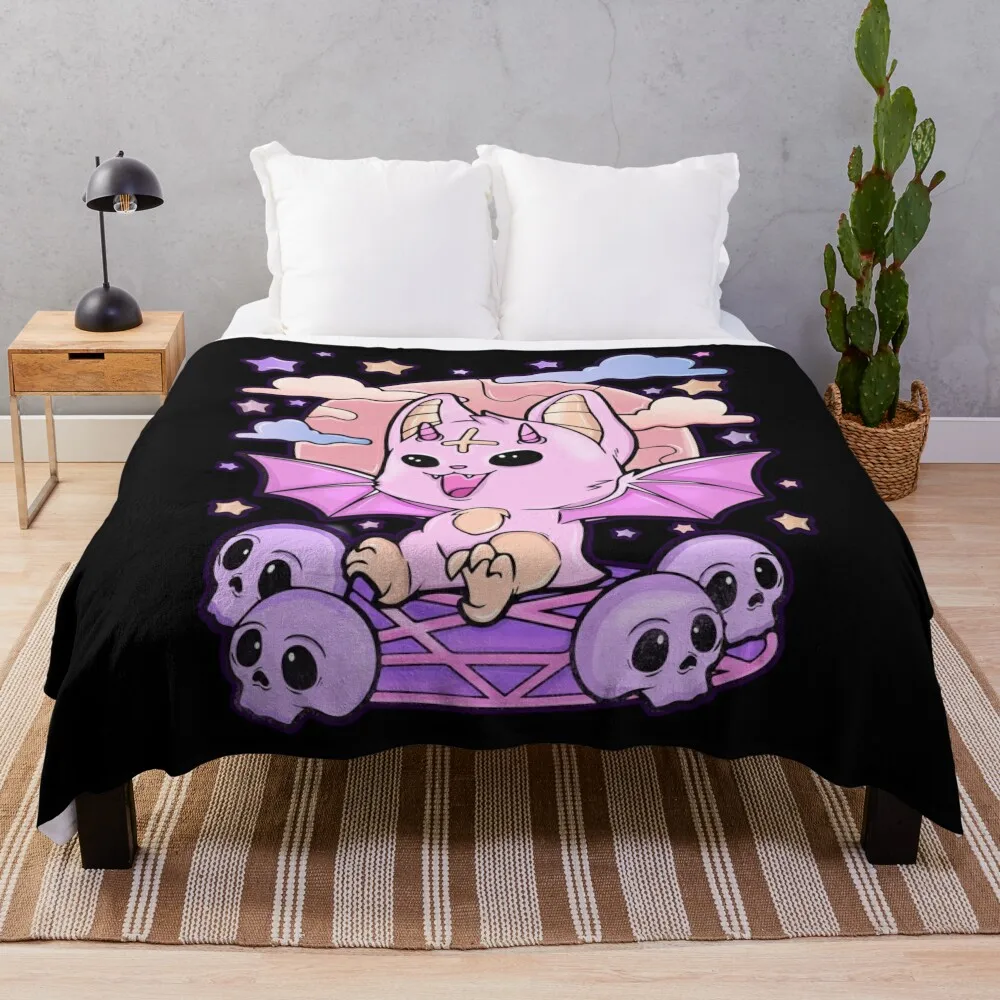 

Creepy Kawaii Chibi Horror Cute And Creepy Pastel Goth Throw Blanket Blanket Luxury Designer Blankets