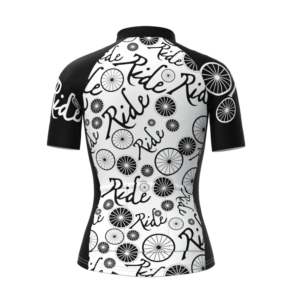 Lemon Cycling Women Short Sleeve Cycling Jersey White