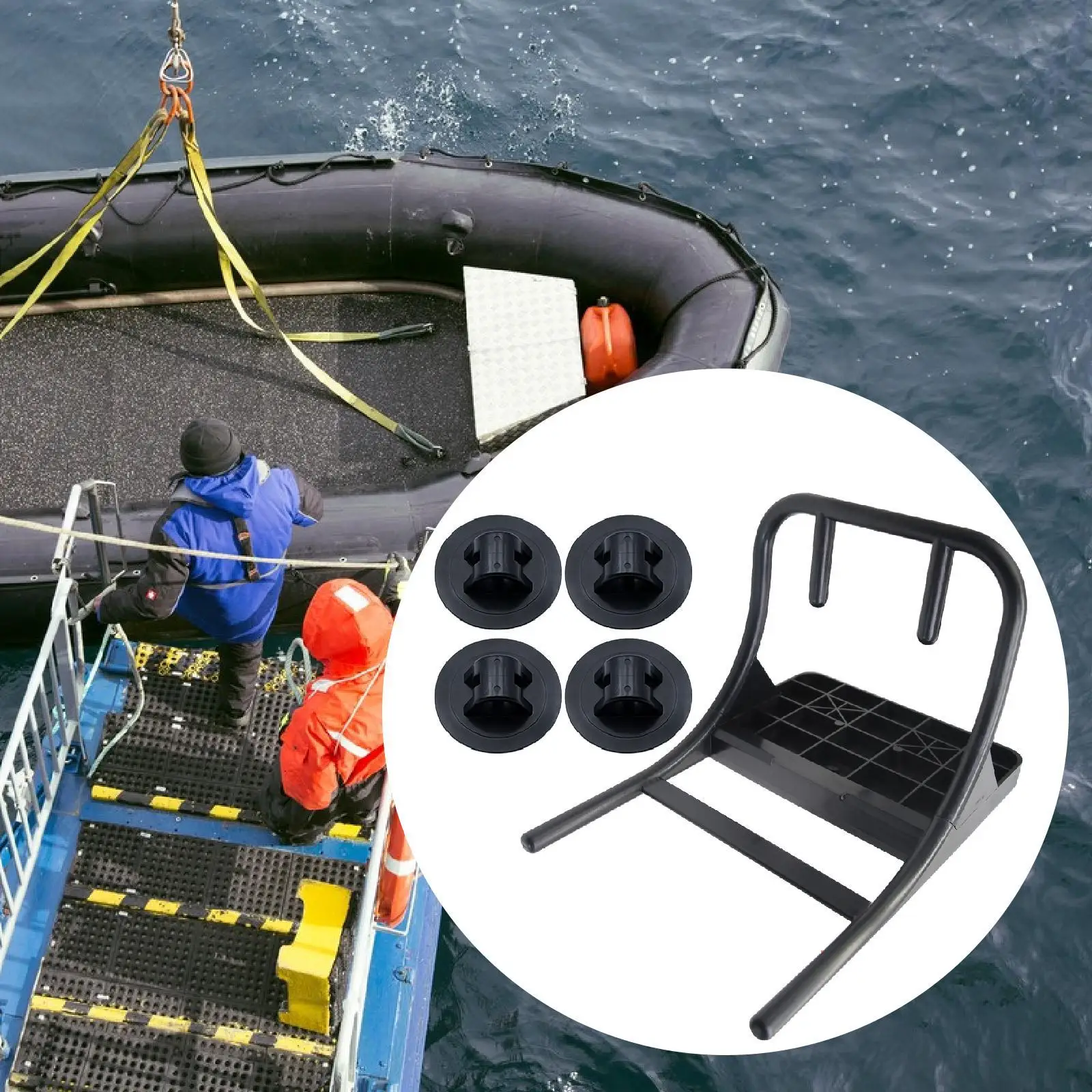 Boat Motor Mount Outboard Motor Stand Holder Marine with 4Pcs Buckles Easy Installation Heavy Duty Inflatable Boat Accessory