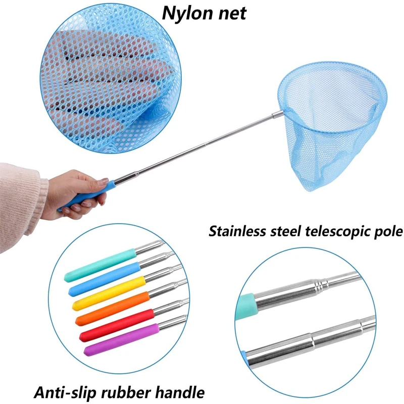 Stainless Steel Dip Net Fishing Nets Pocket Fish Dip Net Poles Fishing Telescopic Pole Net Head Fishing Gear Supply
