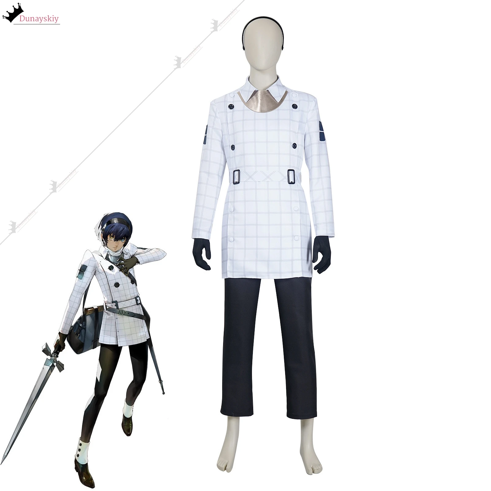 เกม Metaphor ReFantazio จะกัปตันเดินทางเด็กคอสเพลย์เครื่องแต่งกาย Gingham ชุดชายชุดวิกผมอุปกรณ์เสริมอะนิเมะ Party Roleplay