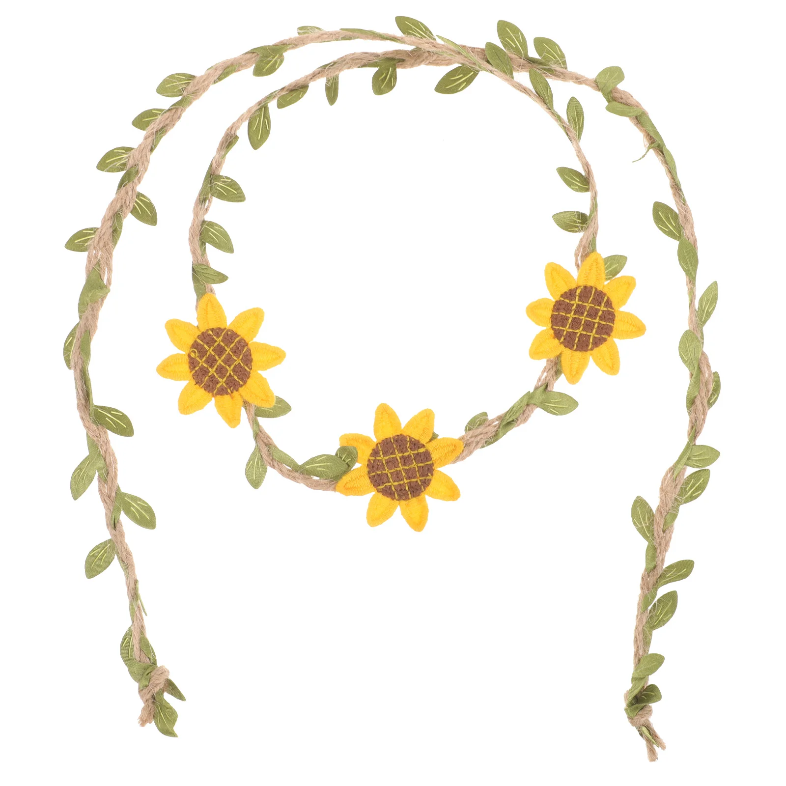 

Jute Rope Curtain Tie Back Green Sunflower Vine Design Adjustable Length Replacement Curtain Holdback Home Window