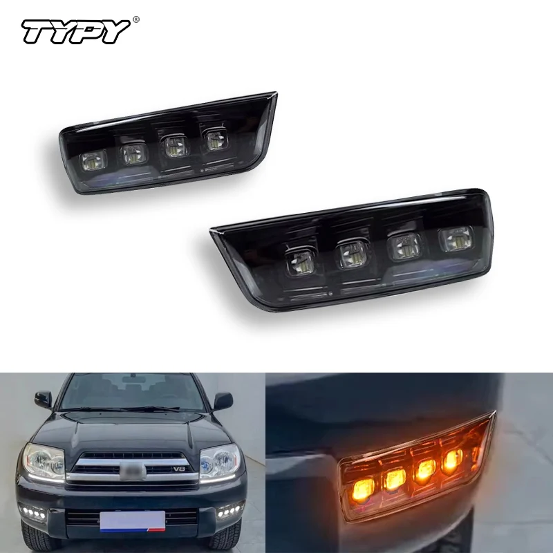 

Передний бампер автомобиля TYPY для Toyota 4Runner 2003 2004 2005, обновленный светодиодный высококачественный динамический дневный ходовой свет, аксессуары