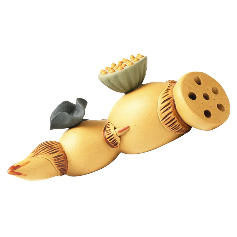 

Creative Purple Clay Craft Desktop Lotus Root Decor Exquisite Adornment Home Office Use Unique Design Lotus Root Adornment