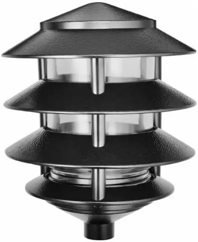 

4-уровневый уличный светильник для газона с лампой A19, 100 Вт, 1650 люмен, 120 В переменного тока, черная отделка