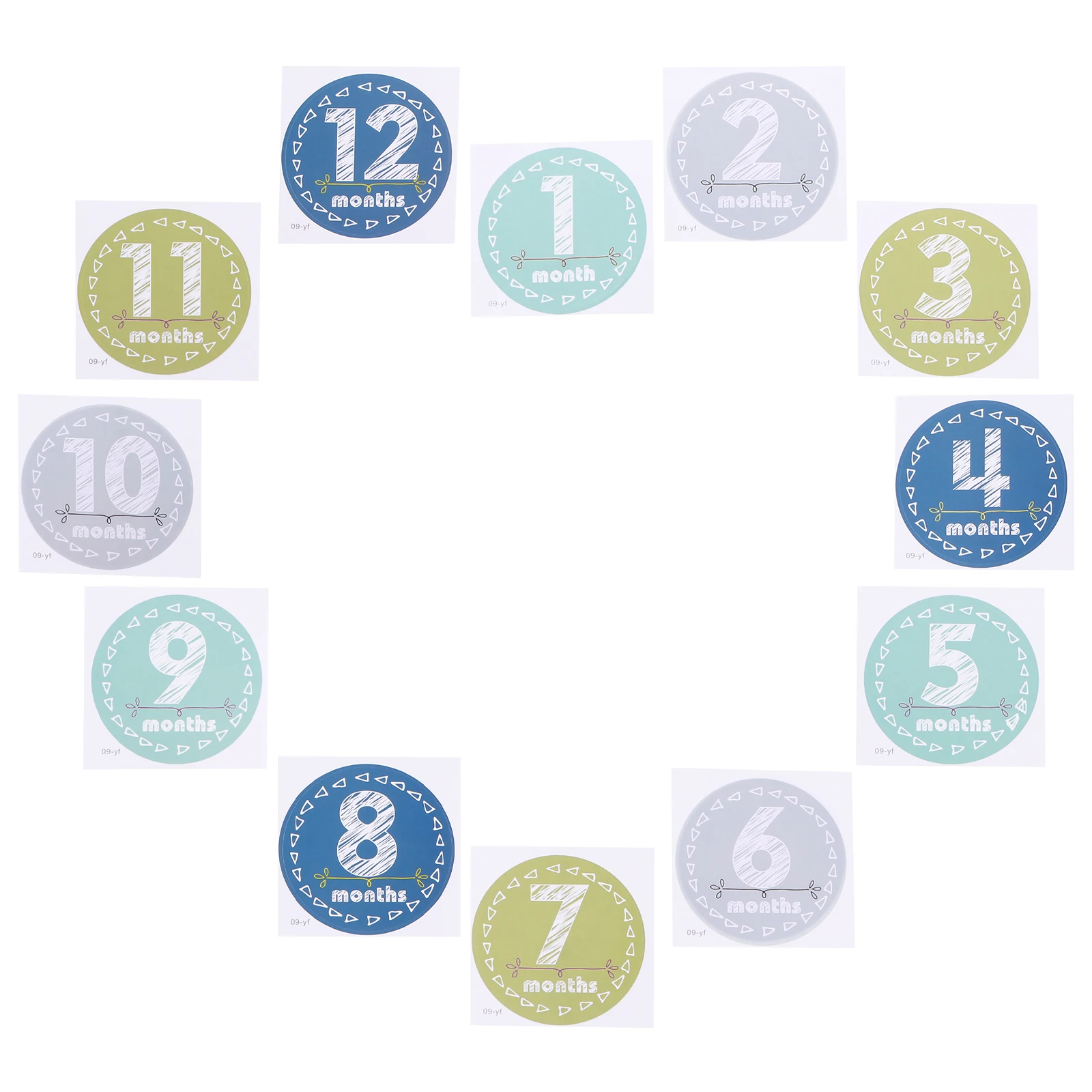 

Monthly Stickers Baby Milestone Photo Prop Paper Keepsake Label Neonatal Month Sticker Record First Year Celebrate Joyous Months