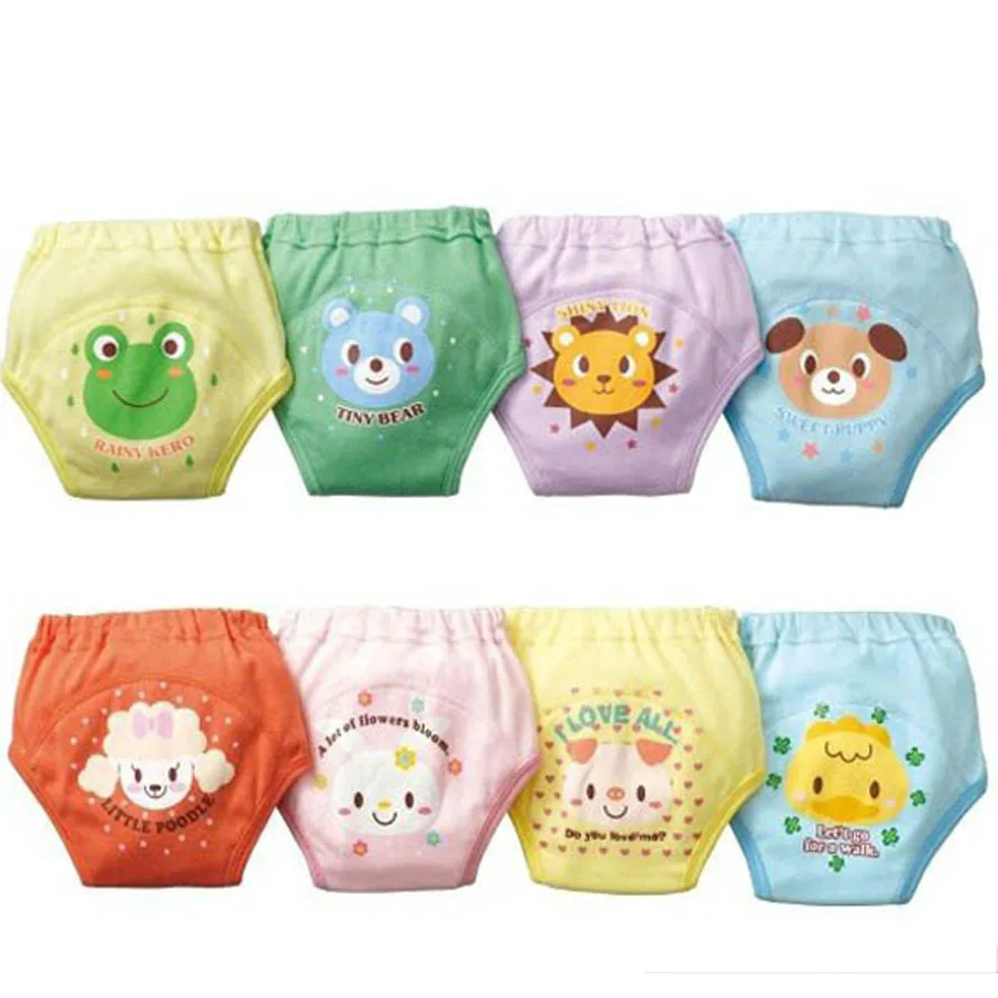 8pc Baby Infant Children Training Pants Four Layers Waterproof Leakage Exercise Pants In Infants Cartoon Learning Girls Boys