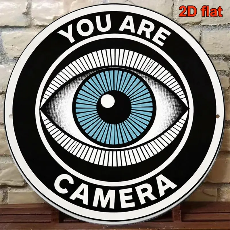 2D Flat - 1pc 8*8In/20X20Cm 2D Flat Round Sign, Retro Decorative Plaque about 