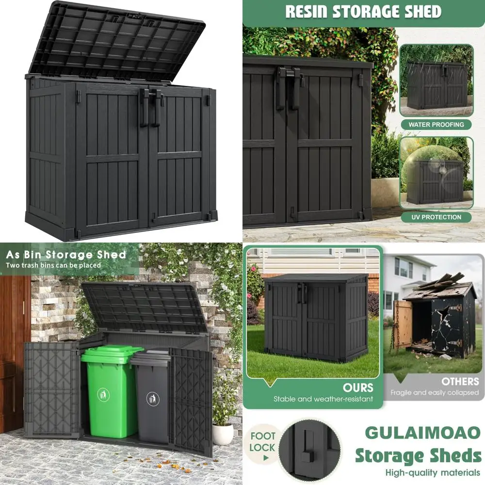 

Портативный уличный шкаф для хранения вещей емкостью 36 кубических футов, запираемые двери и простая сборка