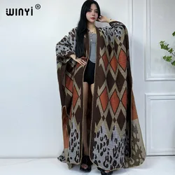 WINYI new winter kimono outfits for women blog cardigan loose holiday hipster party dress Thick Warm Female jacket fashion abaya
