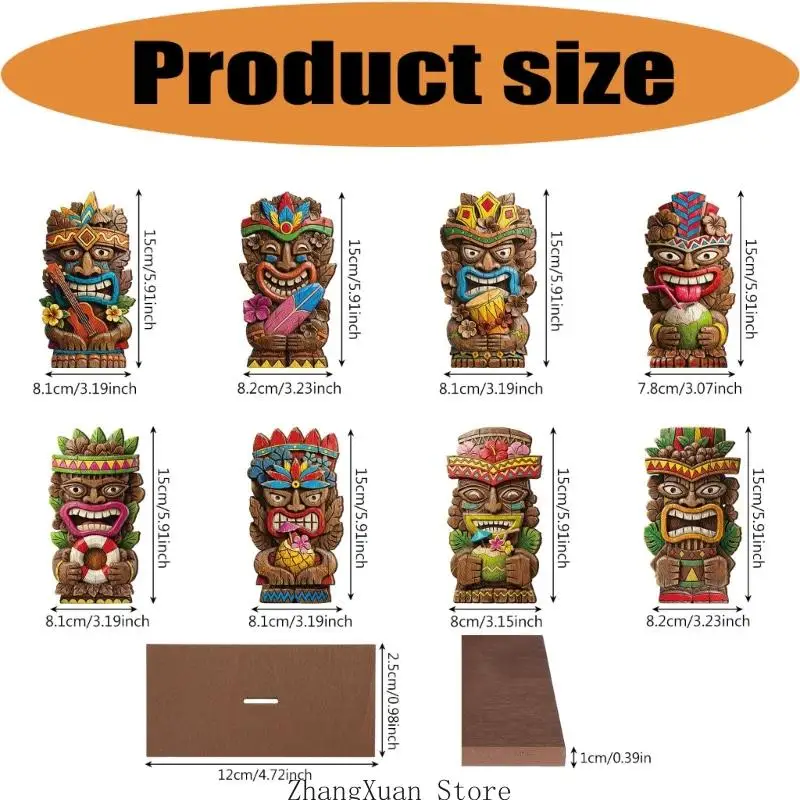 Tischfiguren-Set aus Holz, 8 bunte Partyfiguren für Präsentationen, 3 x – Detail 6