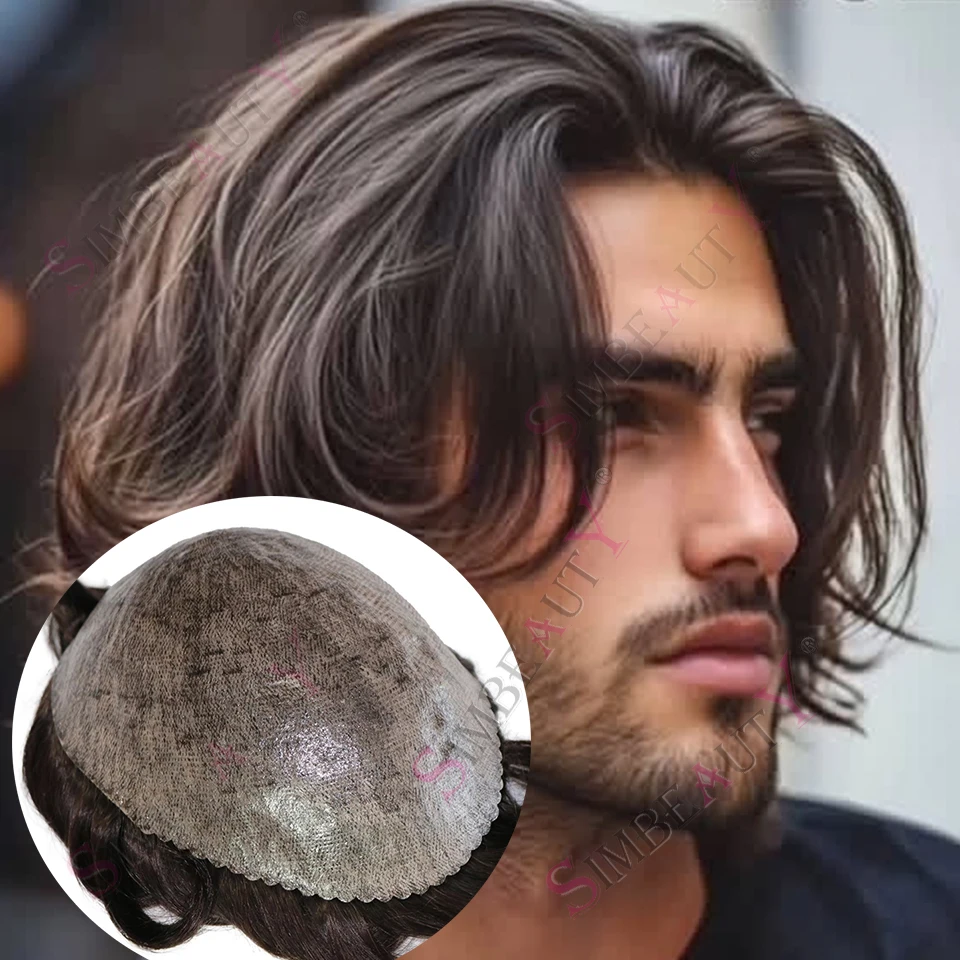6inch Soft Brown Hair Male Toupee Durable 0.1mm Injection Skin PU Black Grey 1b40 1b65 100% Human Hair Men's Capillary Prothesis