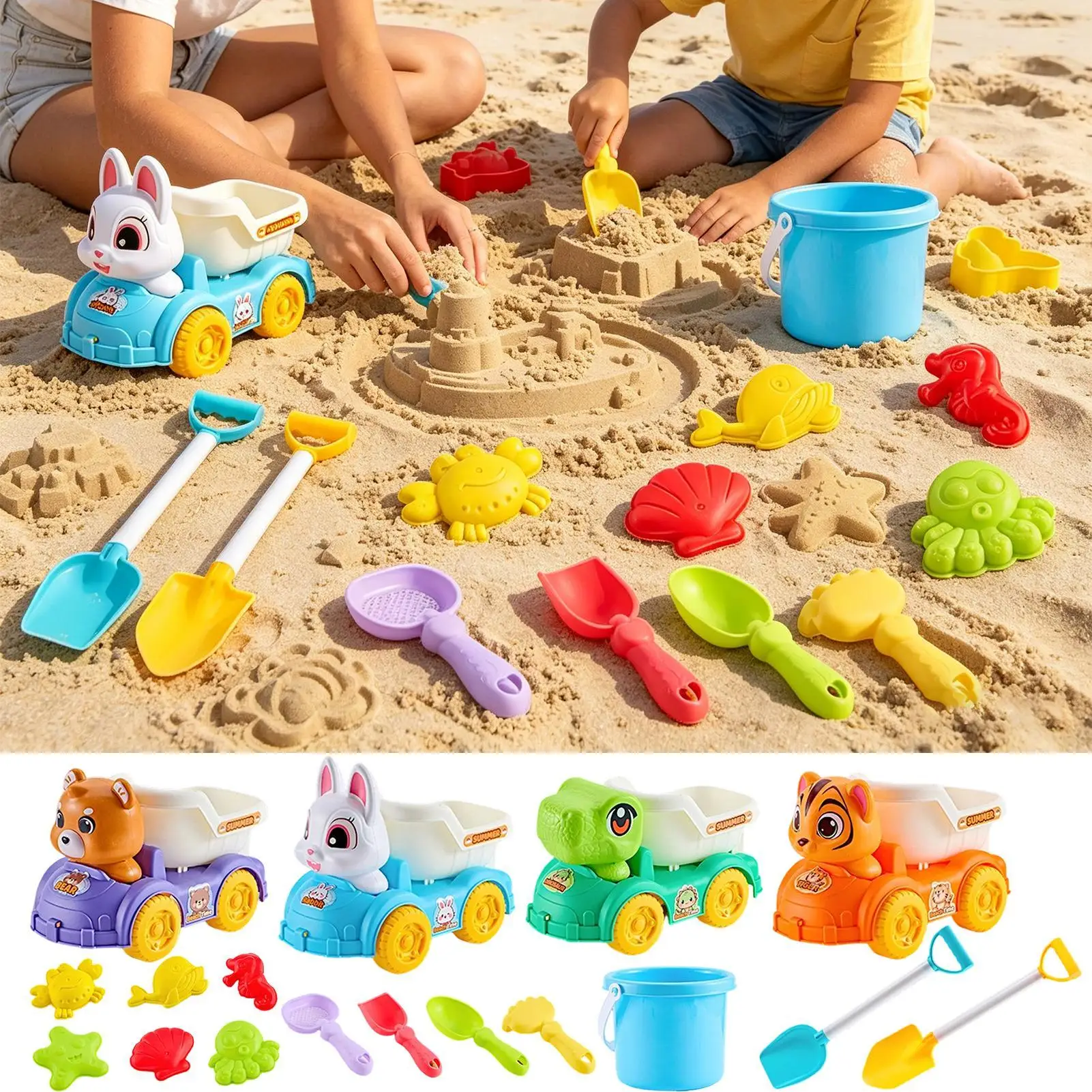 Beach Toys For Kids Sandbox Building Kit With Molds Bucket & Shovels Sandbox Toys For Kids For Boys Children Teens Adult
