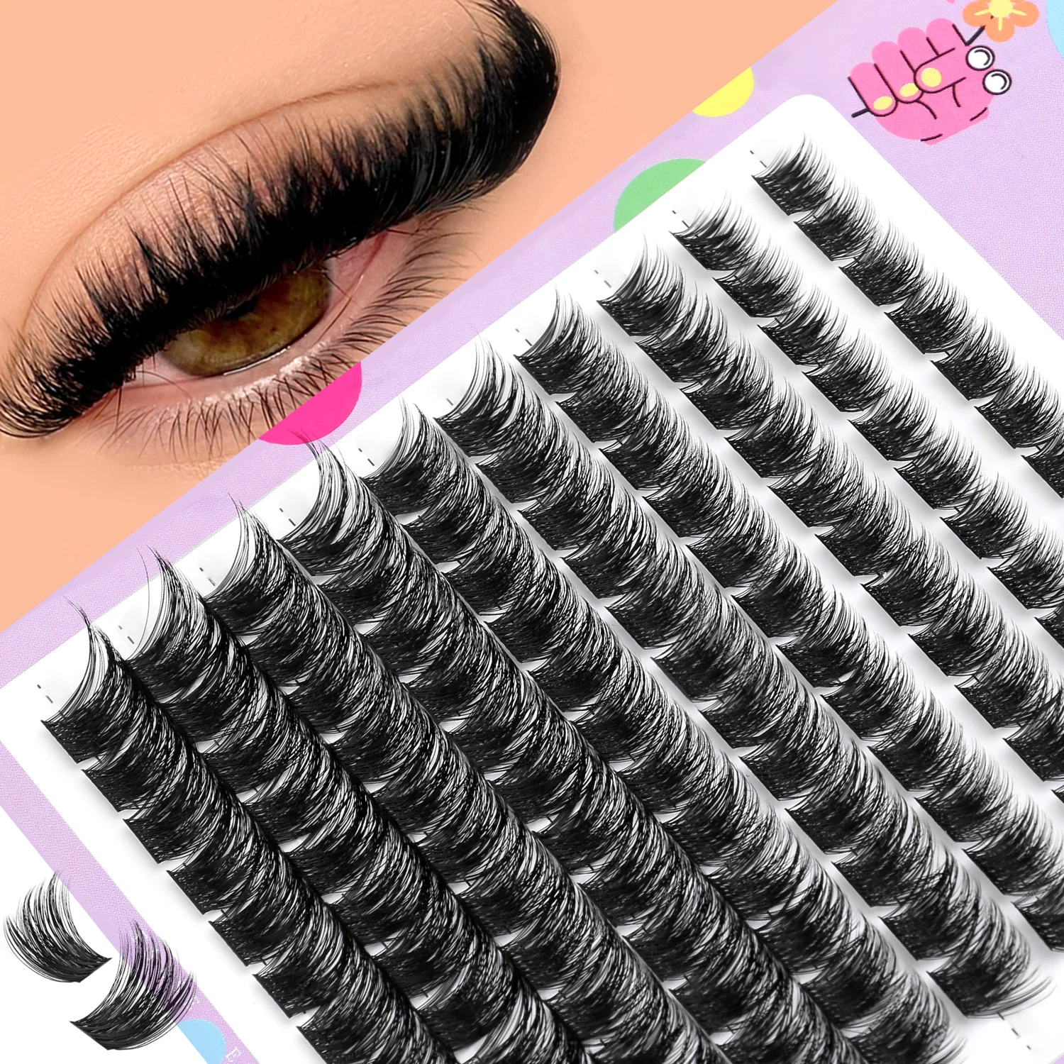 Lasvirey لتقوم بها بنفسك مجموعات الرموش رقيق سميكة أنماط مختلطة رموش فردية تمديد 8D رقيق حجم الرموش الصناعية ماكياج #2