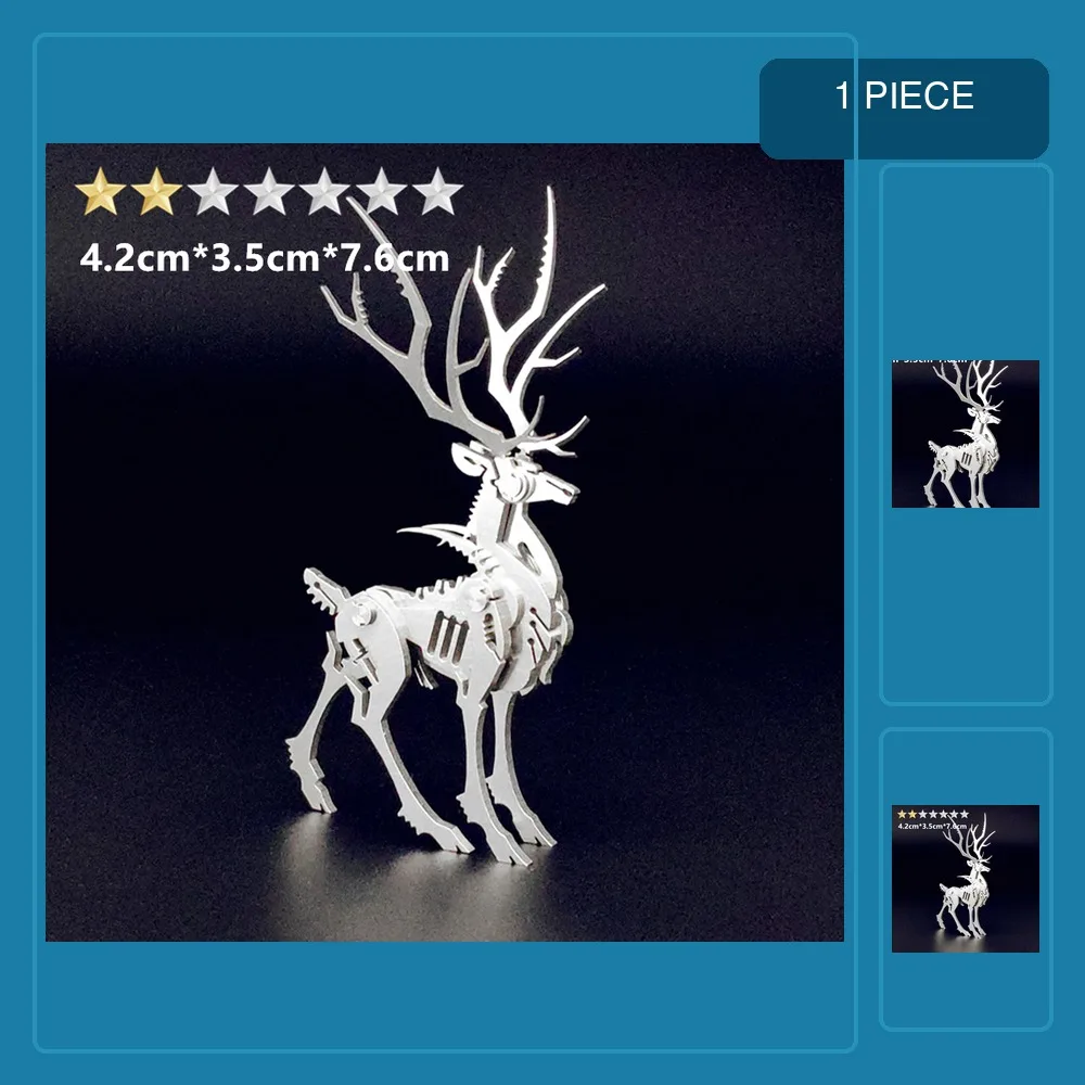 3D metal puzzle children adult DIY assembly machinery Big unicorn animal model stainless steel building kit educational toy