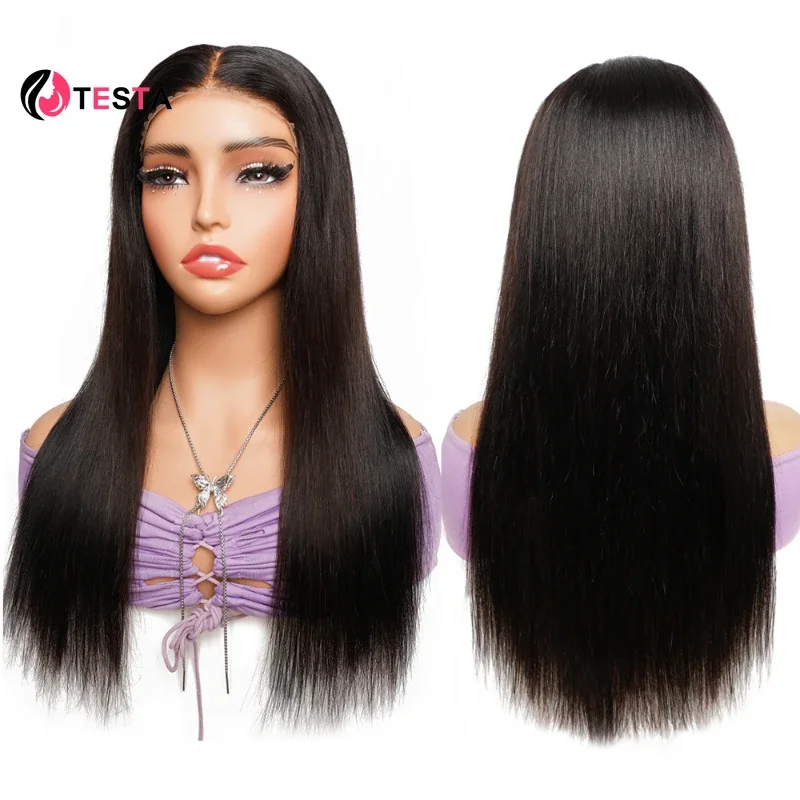 Ready to Wear India Remy Human Hair Wigs Glueless Bleached Knots 6*4 HD Transparent Lace Frontal Wigs 18-24 inch  Without Glue