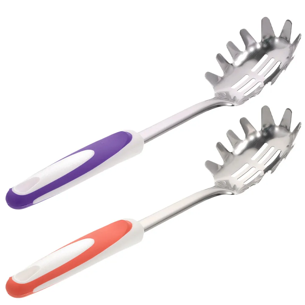 2Pcs Stainless Steel Spaghetti Spoon Server Pasta Ladle Noodle Scoop Anti Slip Claw Kitchen Tool for Cooking Home Kitchen