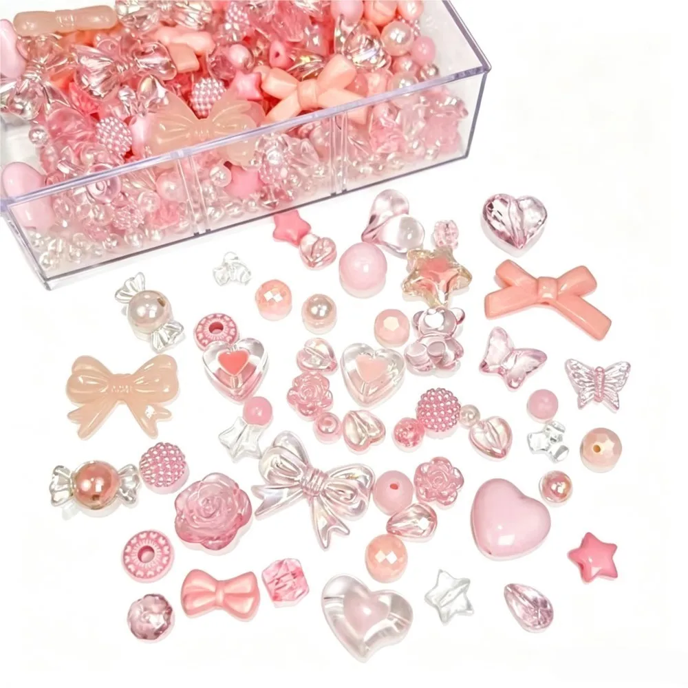 50g Mixed Acrylic Flowers Bow Loose Spacer Bead For DIY  Keychain Necklace Bracelet Phone Chain Jewelry Making Accessories view 3