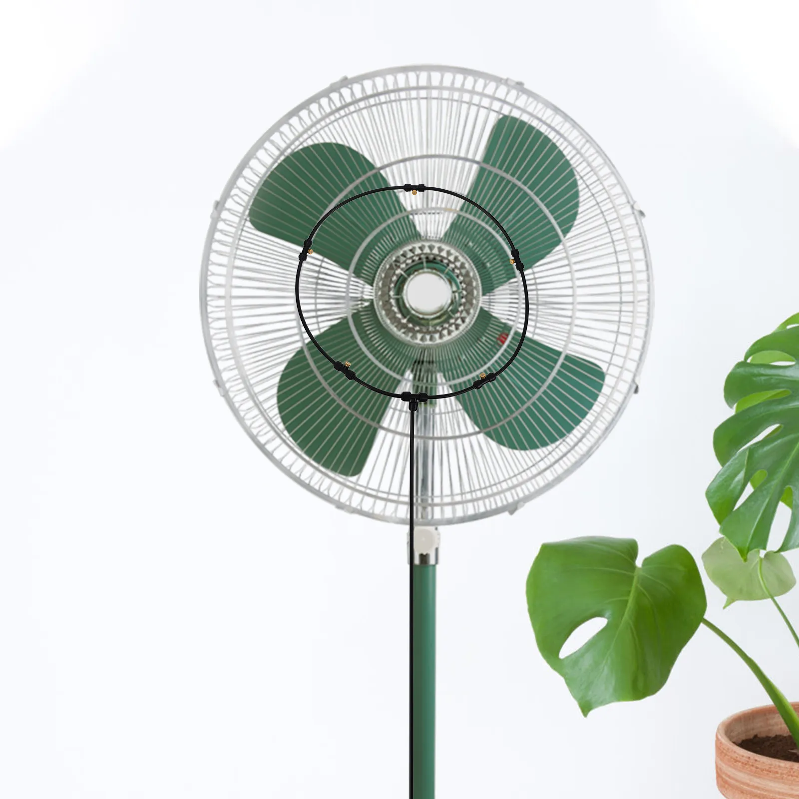 1Set Outdoor Fan Misting Kit Low Pressure Misting System for Patio Pool Backyard Cooling Mist Nozzle Sprinkler Atomization