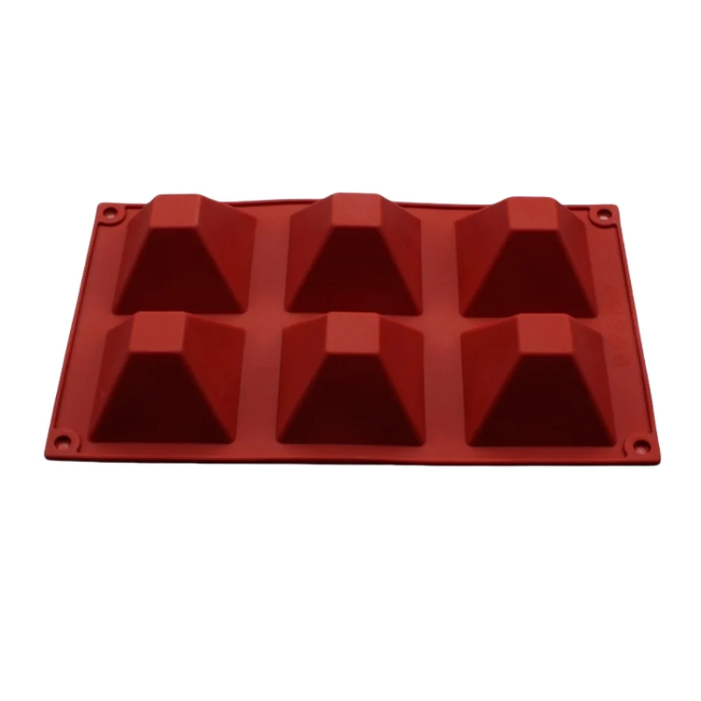 6 Holes Square Pyramid Shape Silicone Cake Mold Pastry Baking Tools DIY Chocolate Jelly Mousse Cake Mould Diamond Shape Cake Pan
