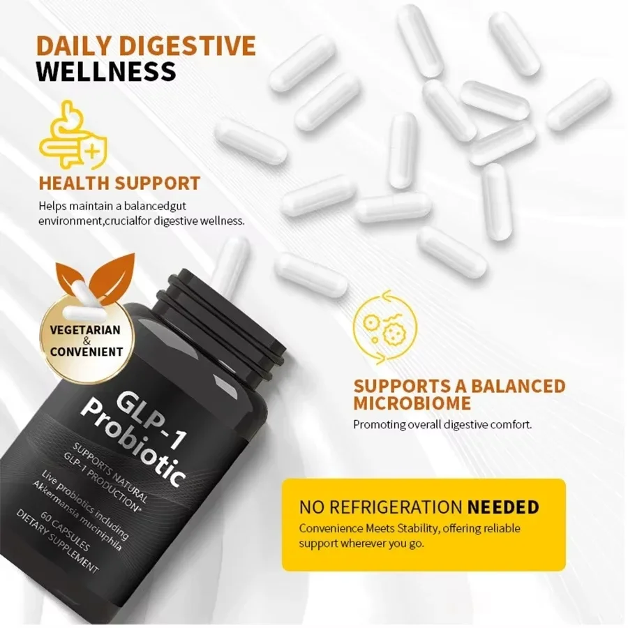 

GLP-1 Probiotic Capsules 60 Capsules Promotes Intestinal Digestion Health and Insulin Secretion for Men & Women