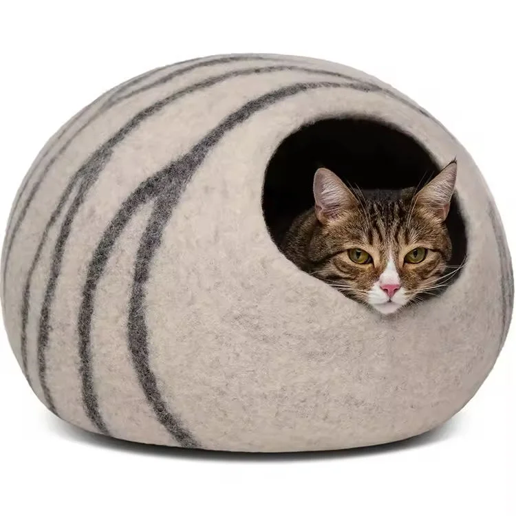 Modern Felt Cat House Cave Bed Cozy Soft Material Indoor Pet Sleeping Nest Cat Furniture Carton Packaging