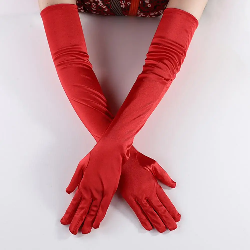 Wedding Gloves Women Ultra Thin Gloves Tulle Elbow Long Wedding Bride Dress Mittens Wedding Holiday Party Full Finger Long Glove