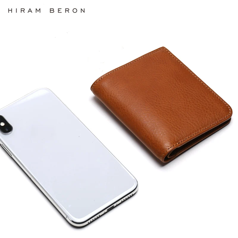 Hiram Beron Free Custom Name Men Leather Wallets Male Purse Credit Card Holder RFID blocking Wallet Gift for Holiday dropship