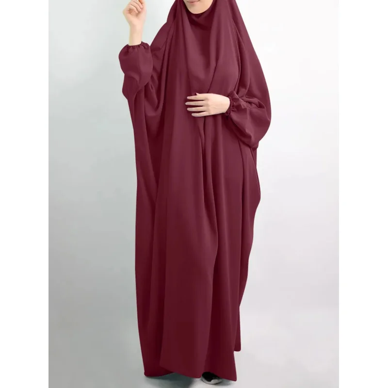 Women Muslim hijab dress Eid prayer garment jilbab abaya long khimar full cover Ramadan gown abayas Islamic clothes niqab pa8330