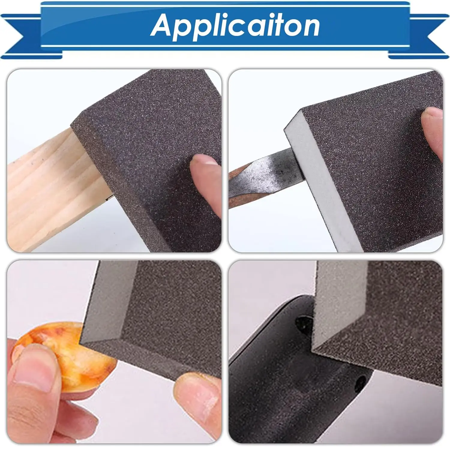 6Pcs Sanding Sponge 60 80 120 220 Coarse Medium Fine Grit Sanding Block Washable and Reusable for Wood, Metal, Wall Polish - view 5