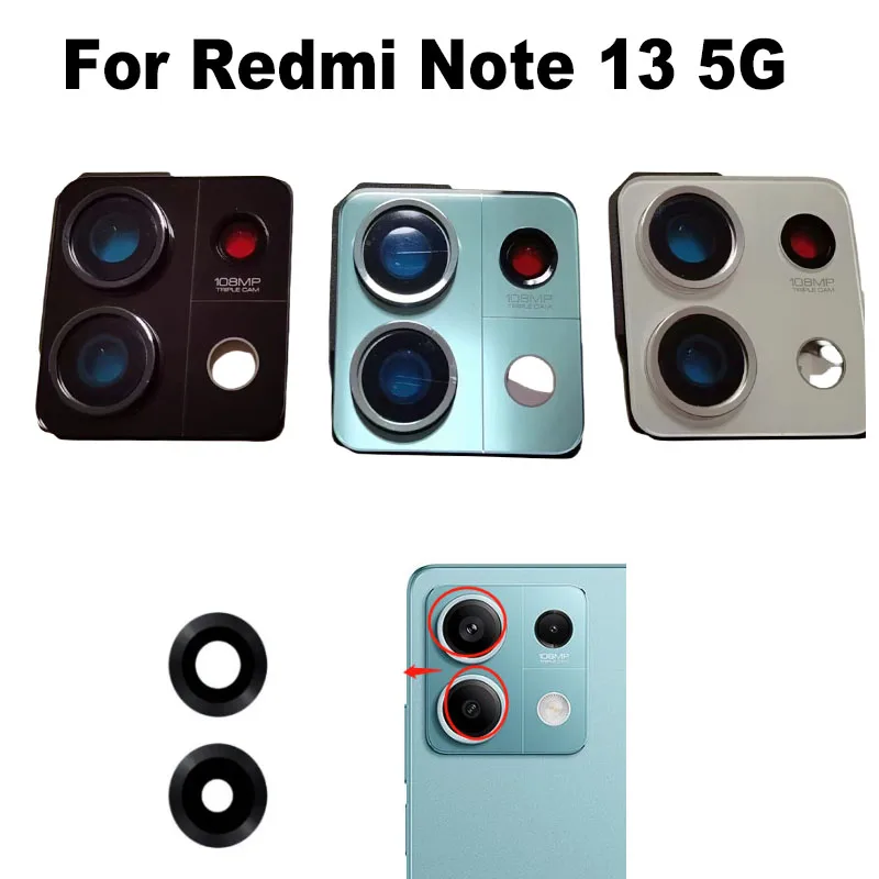 New For Xiaomi Redmi Note 13 5G Back Camera Lens Rear Camera Glass Lens With Frame Replacement