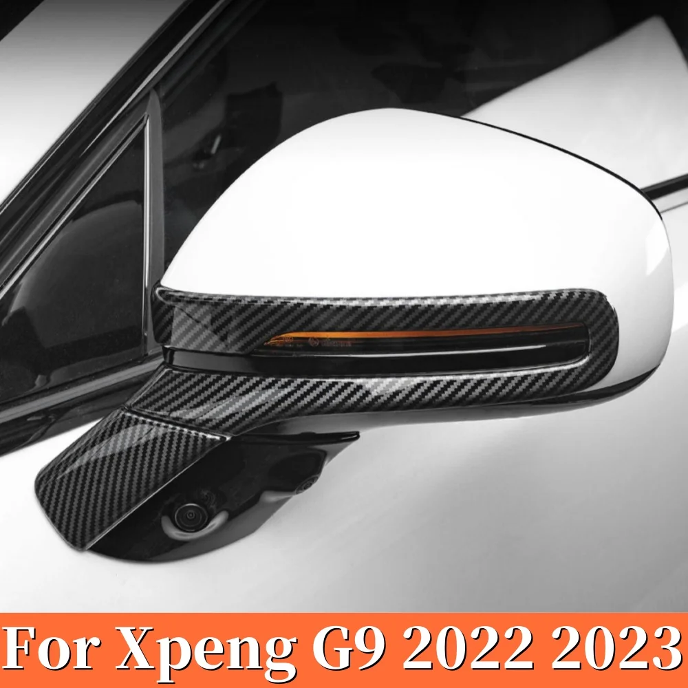 

For Xpeng G9 2022 2023 2024 Side Door Rearview Mirror Protector Cover Trim Strip Carbon fiber Sticker Styling Car Accessories