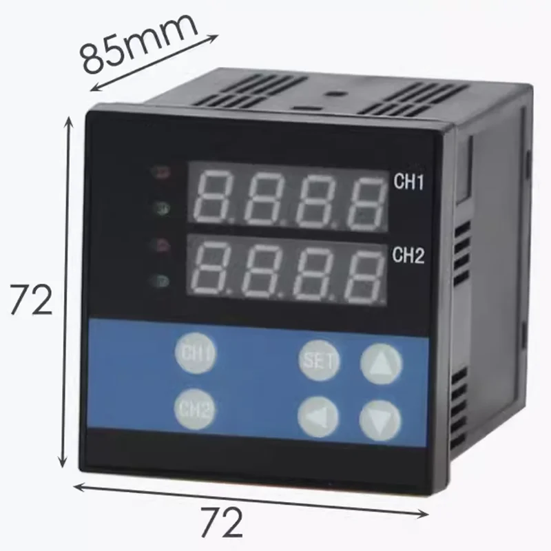 CJD-8200 2 channels temperature controller 72*72 size 2 ways thermostat