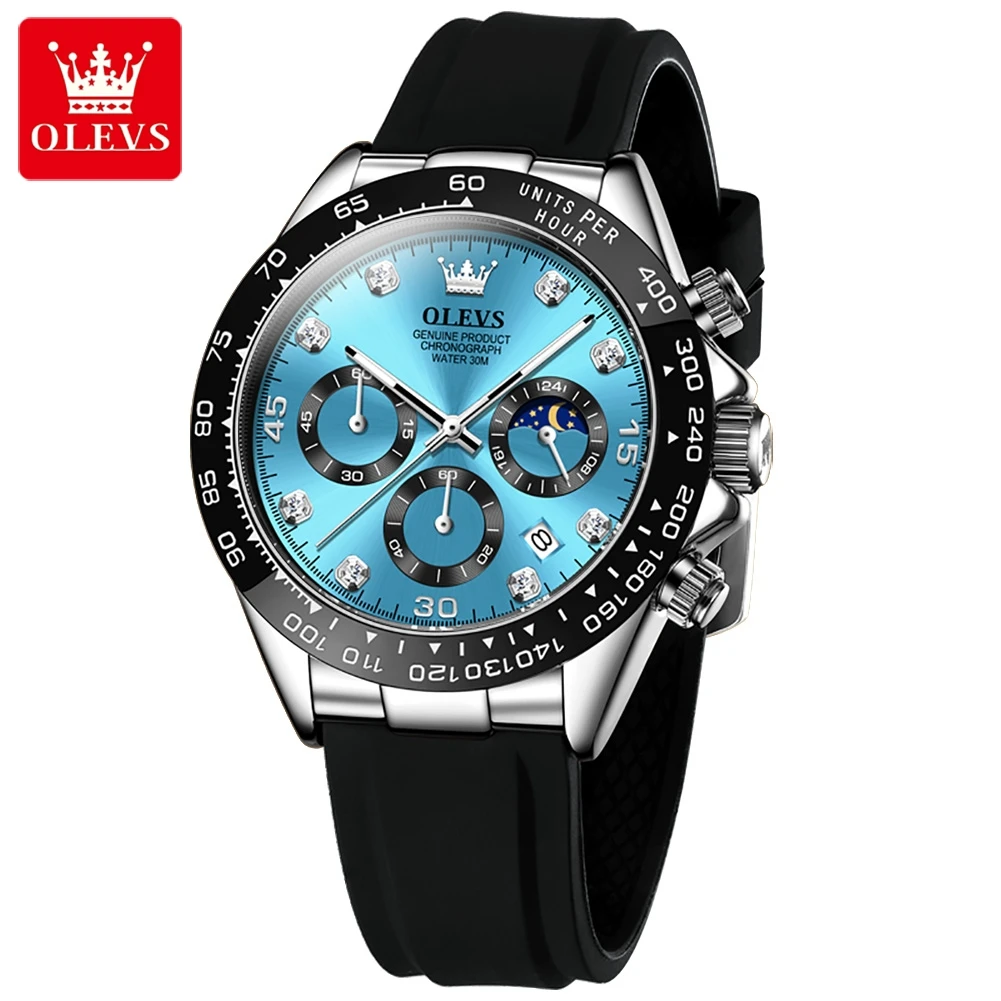 OLEVS 2875 Luxury Men Watch Quartz Man Watches Waterproof Luminous Top Brand Watch for Men Date Chronograph Sport Wristwatch image 3