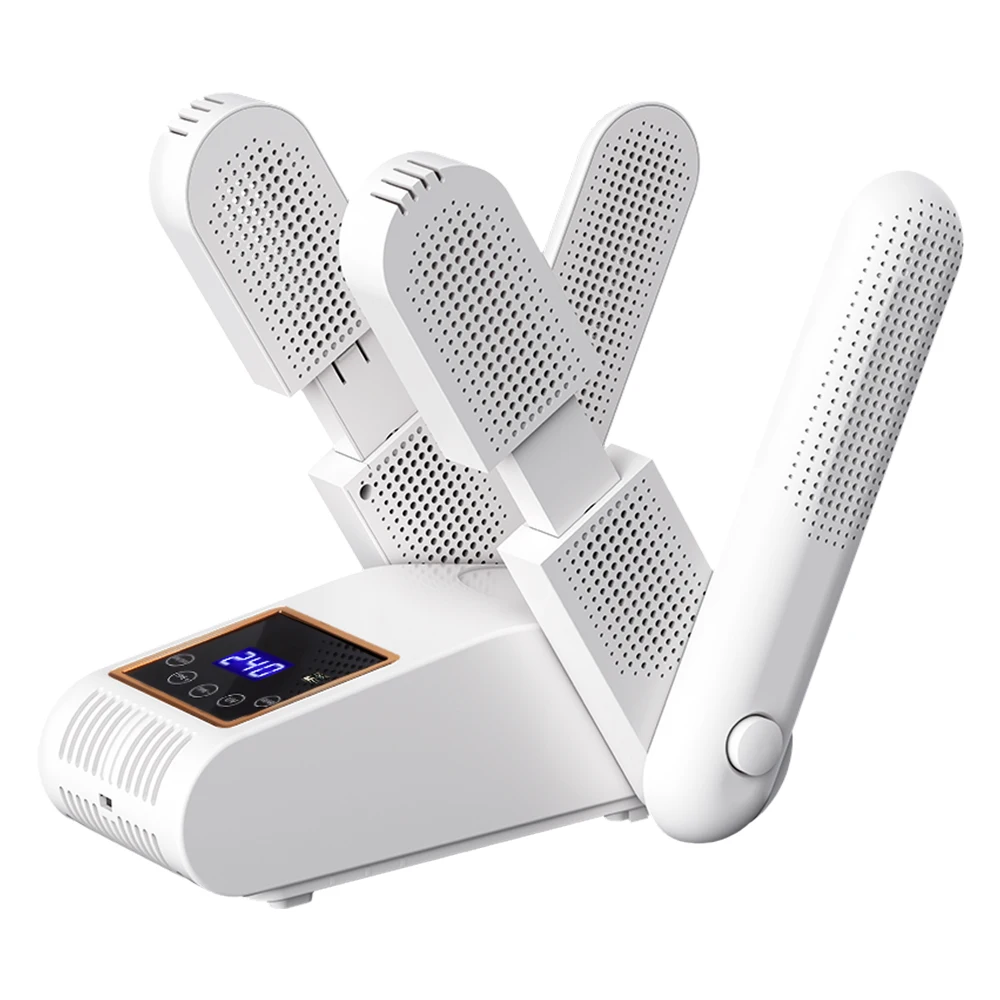 Faltbarer Schuhtrockner und Stiefelwärmer mit 4 Röhren, 8 Timer, 2 Geschwindigkeiten, PTC-Heizung, UV-Licht, LED-Touchscreen für Arbeitsstiefel, Handschuhe, Turnschuhe und Socken – Detail 11