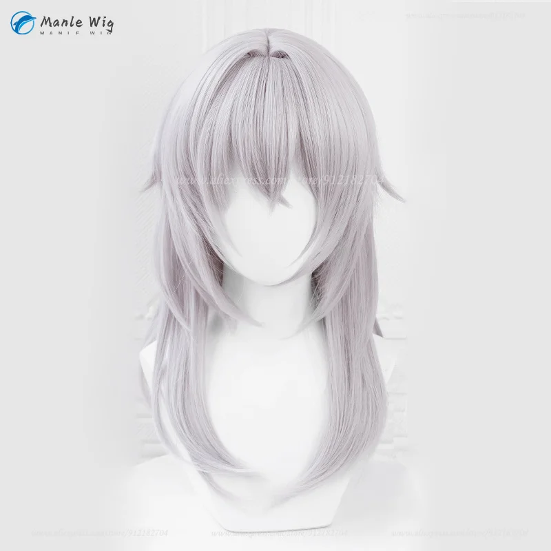 Game FF14 Themis Cosplay Wig Long Silver Gray FFXIV Themis Wigs Resistant Synthetic Hair Halloween Party Wigs + Wig Cap