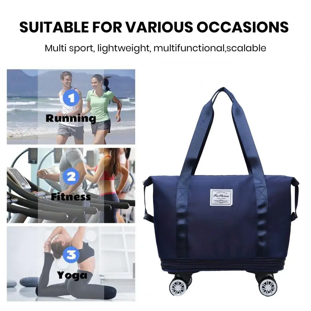 Travel Bag with Detachable Wheels Portable Travel Bag Capacity Waterproof Duffel Bag with Detachable Wheels for Gym Travel