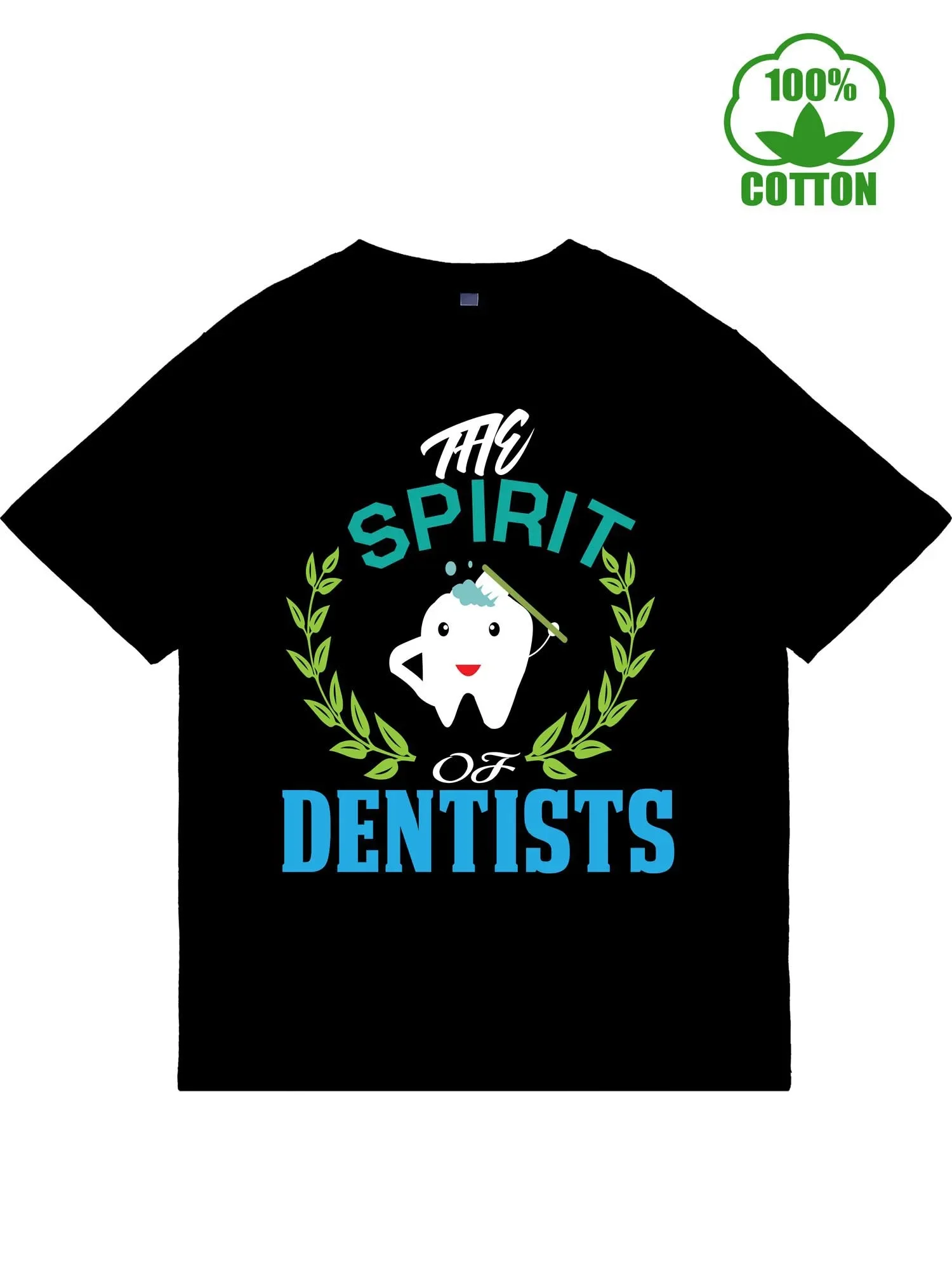 

Spirit of Dentists Tooth Graphic Tee Men's Breathable Cotton Crew Neck T-Shirt