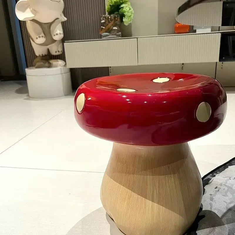 

Nordic Mushroom Cute Home Changing Shoes Stool Door Bench Living Room Bedroom Low Ottomans Creative Home Decoration Ornament