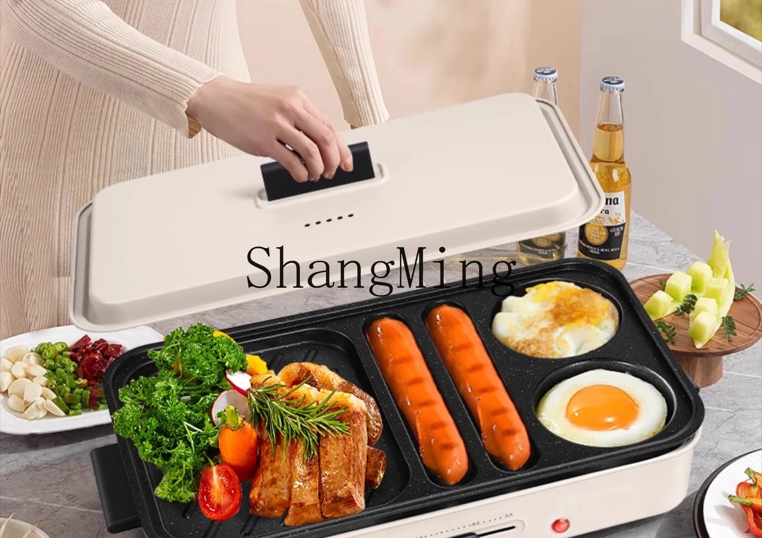ZYY Multifunctional Fried Egg Pot Breakfast Machine Non-stick Electric Baking Pan Household Split Electric Oven Machine