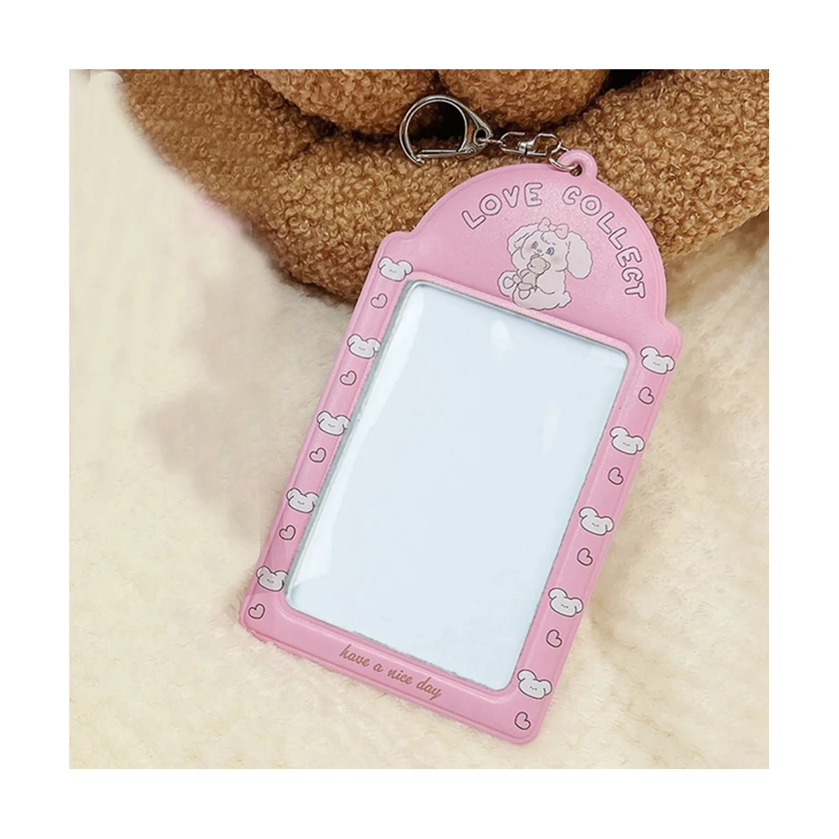 New Cartoon Butterfly Photo Card Holder Key Chain Idol Photo Cover ID Card Set Bus Card Set Student Bag Pendant