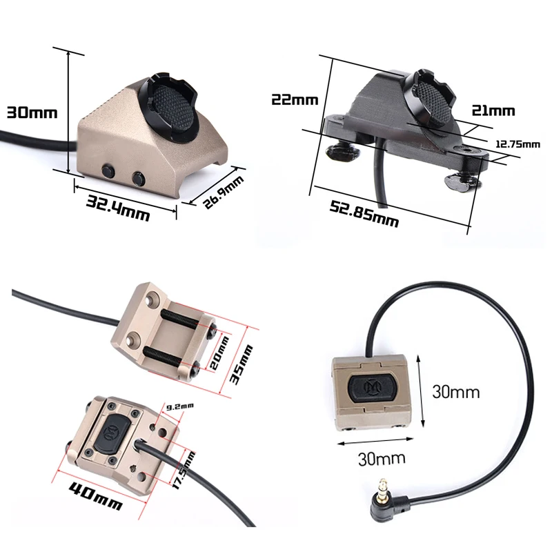 Tactical ModButton Hot Button Pressure Remote Switch For Surefir M300 M600 DBAL-A2 PEQ15 Mlok Keymod 20mm Rail Airsoft Mount Wea
