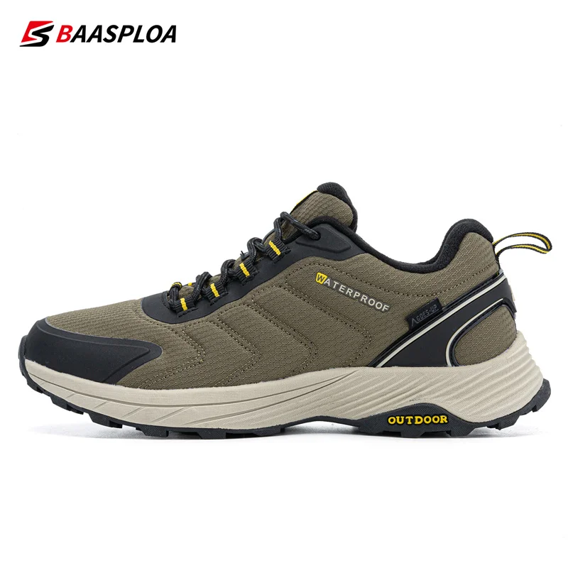 Baasploa 2023 Men's Hiking Shoes Non-slip Wear-resistant Outdoor Travel Shoes Fashion Waterproof Warm Sneakers Climbing Shoes