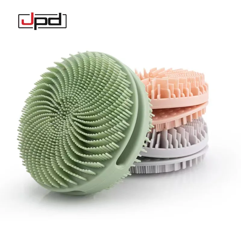 Silicone shower brush, double-sided portable massage brush, scrub bath, children's pet cleaning shower brush