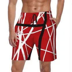 Van Halen Gym Shorts Summer Lines Print Hawaii Board Short Pants Men Running Fast Dry Design Swim Trunks