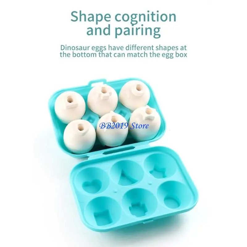 Q0KB Nesting Dinosaur Eggs Set Sensory Stimulation Toy For Toddlers Color Recognition Stacking Game With Baby Dino Surprises