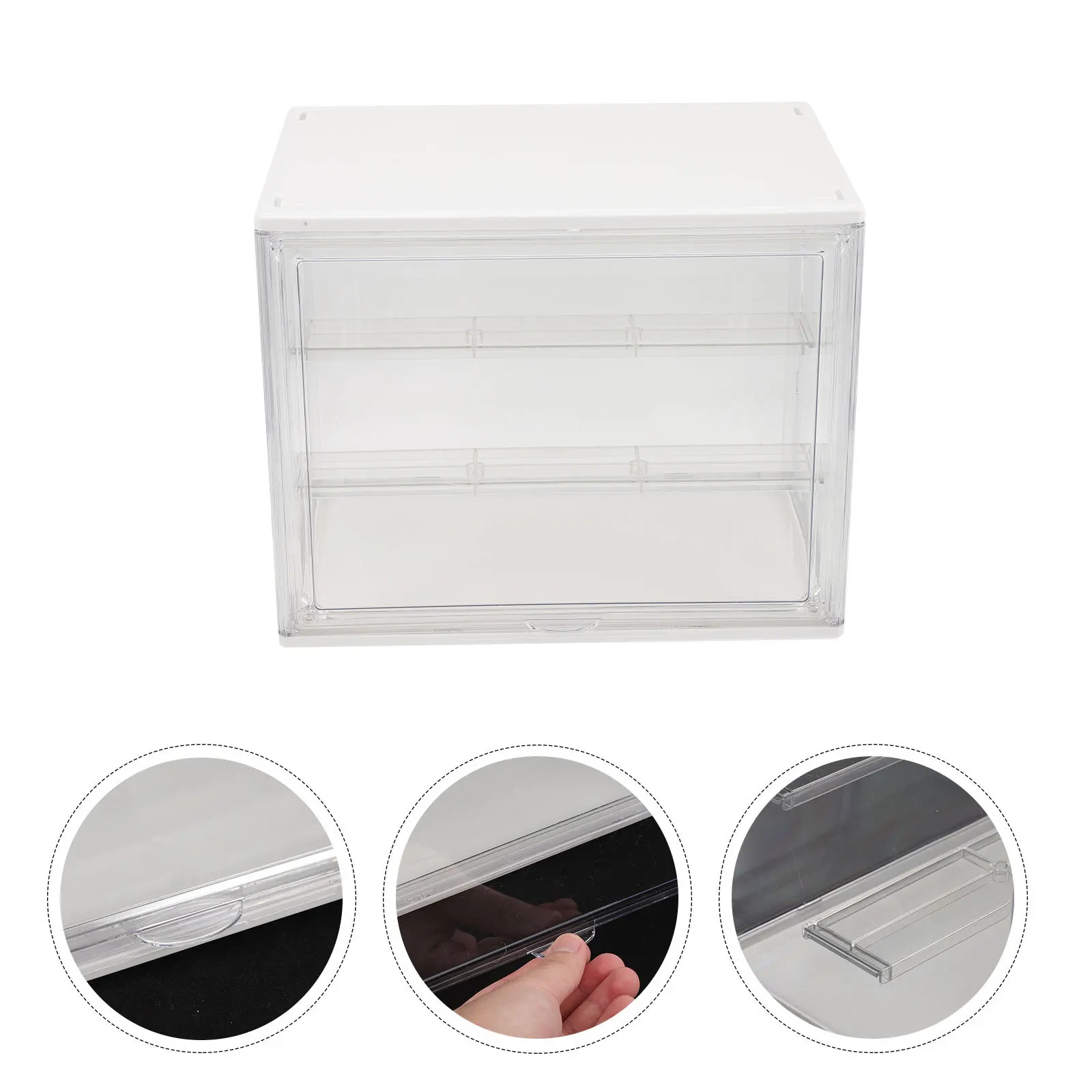 

Clear Acrylic Storage Box Removable Stair Design Transparent Book Case Organizer For Models Cosmetics Display Stackable