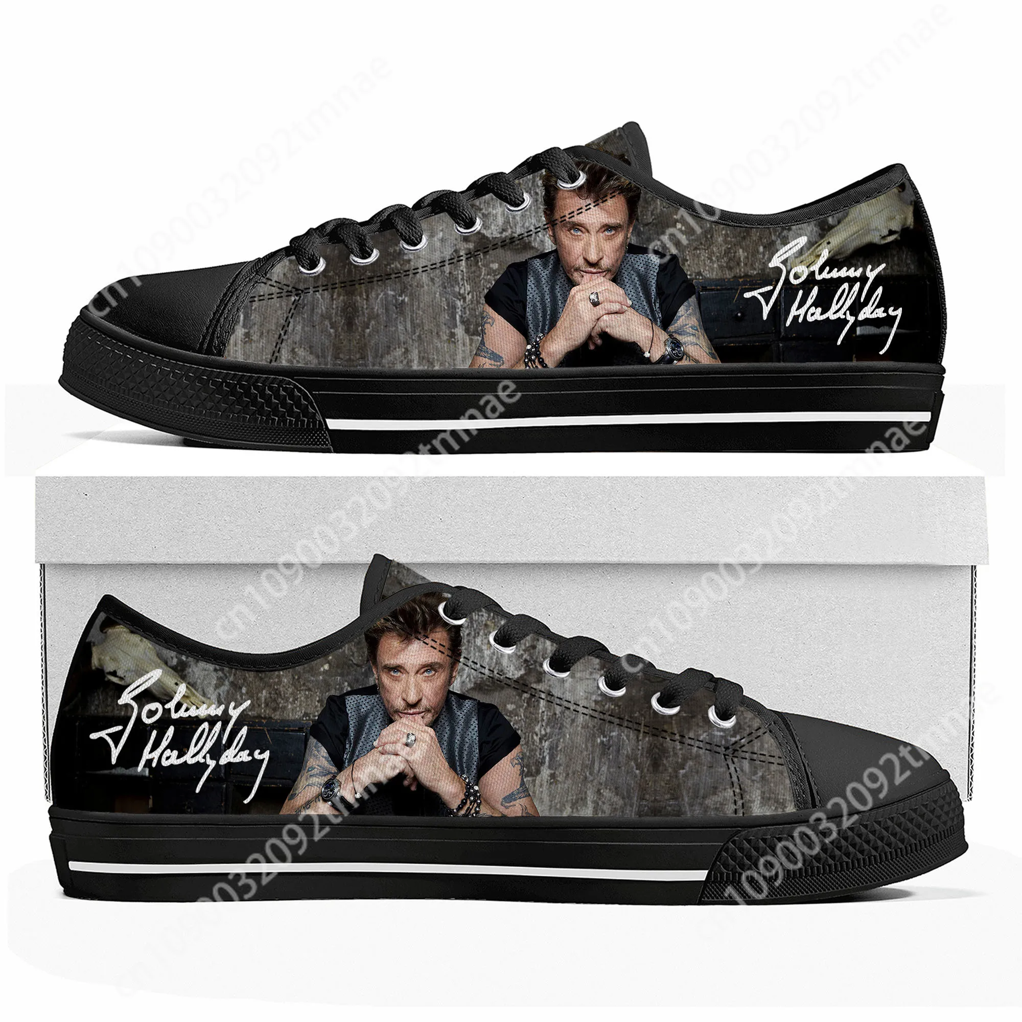 Johnny Hallyday Rock Singer Low Top High Quality Sneakers Mens Women Teenager Canvas Sneaker Casual Couple Shoes Custom Shoe