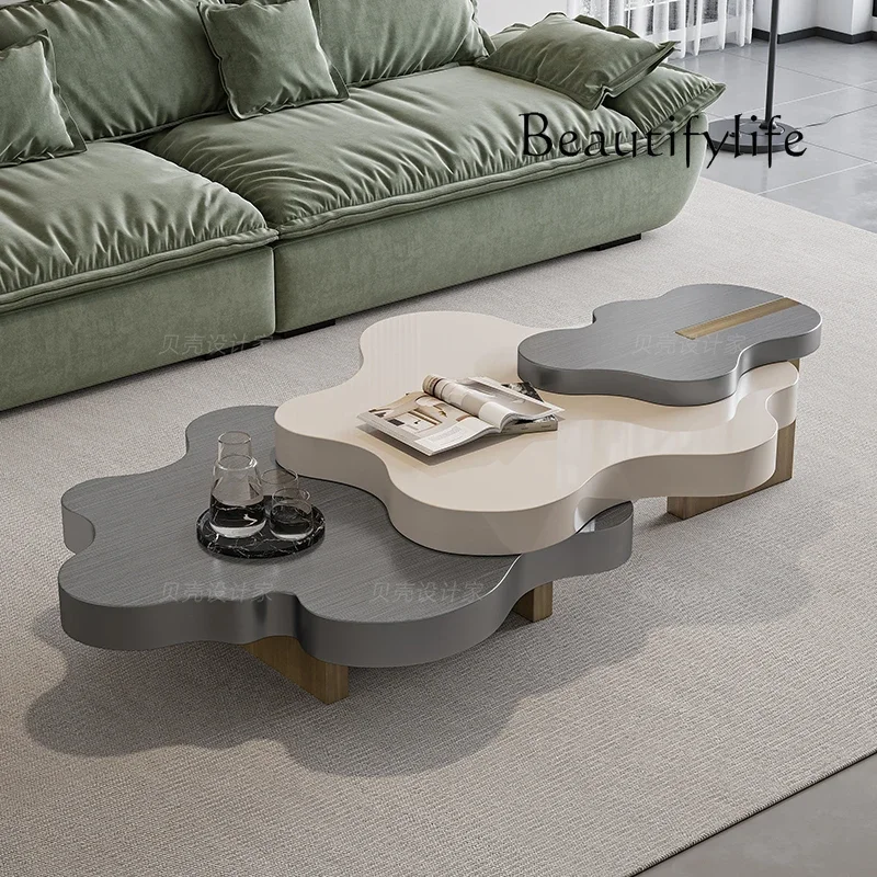 Zc Muebles Para Hogar High-end Paint Drawing Irregular Cloud Coffee Table Living Room Home Light Luxury Designer Combination